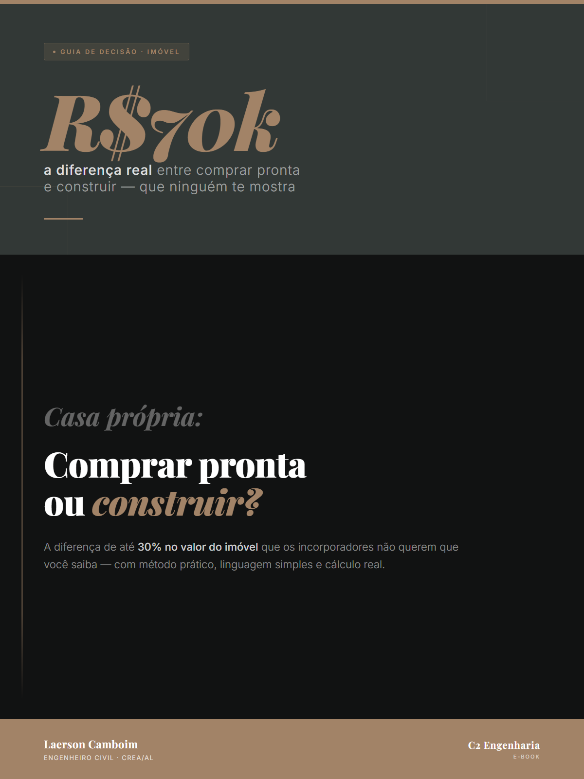 Capa do ebook: Comprar pronta ou construir? | C2 Engenharia
